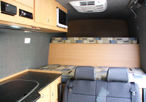 Interior of motorhome conversion