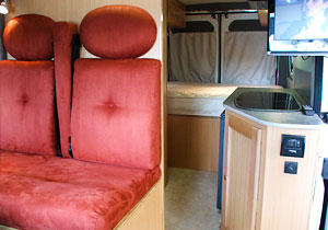 custom conversion in a motorhome